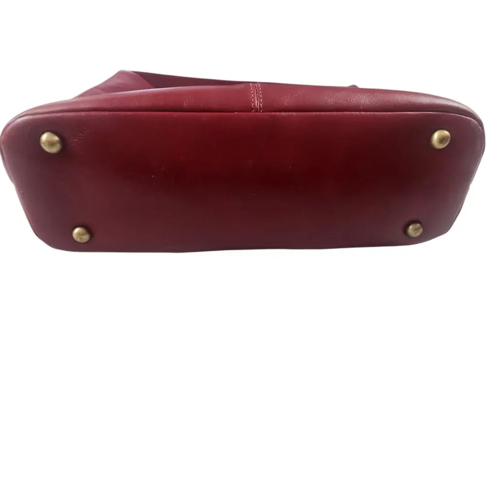 Patricia Nash Elia‎ Hobo shoulder bag ruby red leather purse belt and buckle